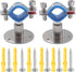 2PCS Wall Mount Ceiling Mount Pipe 304 Stainless Steel Pipe Supports, Adjustable Height for OD Pipe 15-19mm