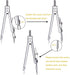 EBOOT Student Geometry Math Set, Drawing Compass and 6 Inch Clear Swing Arm Protractors, Classic Argent Protractor
