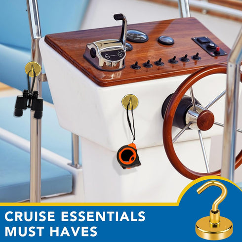 LOVIMAG Cruise Ship Essentials, 80Lb Magnetic Hooks for Cruise Cabins, Strong Hanging Hooks (12 Pack)