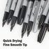 Buecs 200 Count Permanent Markers, Black Permanent Markers, Fine Point, Waterproof & Smear Proof Markers, Quick Drying