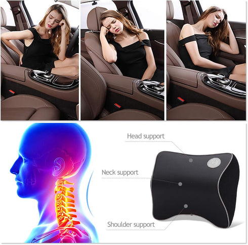 Ergocar Memory Foam Lumbar Cushion & Neck Pillow - Neck & Lower Back Support Cushion,Lumbar Support Pillow,Back Cushion
