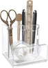 Pen Organizer for Desk, Modern Desk Accessory with Removable Divider, Chic Acrylic Storage Stand for Home/Work