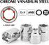 3/8" Set 14-Piece, 6 6-19mm, Set MIXPOWER Drive Low Profile Stubby Impact Socket with Storage Rails, Point, CR-V