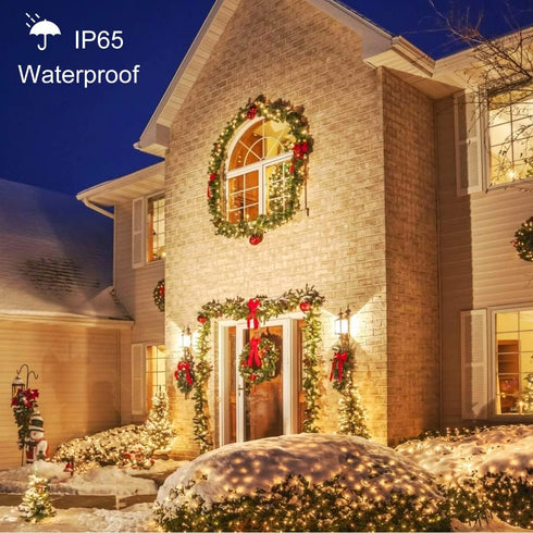 2 Packs 144ft 400 8 Toodour Solar Christmas Lights Outdoor, Total LED Solar String Lights with Mode, Outdoor Christmas