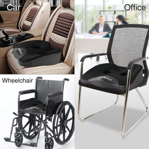 Pillow,100% LOUTYTUO Seat Cushion Memory Foam and Washable Cover,for Office Chair,Car Seat and Wheelchair, Soft Support