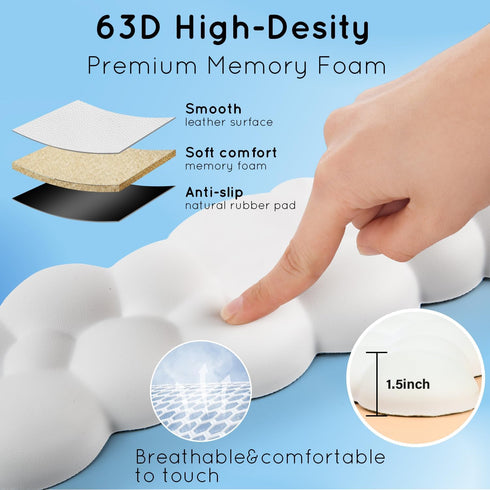 Cloud Wrist Rest for Keyboard, Ergonomic Memory Foam Arm Rest with Non-Slip Base for Typing Pain Relief