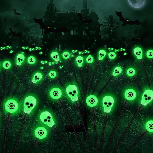 FENSAN Solar Halloween Lights Outdoor,Halloween Decorations Outdoor, Scary Eyeball Lights,2PACKS 16LED,IP65 Waterproof, Decor