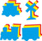 5.5 Train Tri-Color Large Creative Cut-Out Set, with Engine, Box Car, Caboose