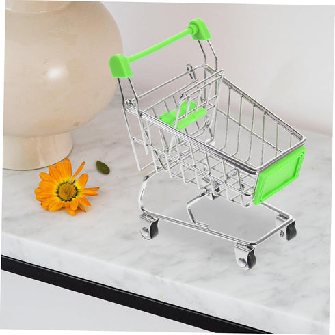 Compact Rolling Mini Shopping Cart - Versatile Office Organizer