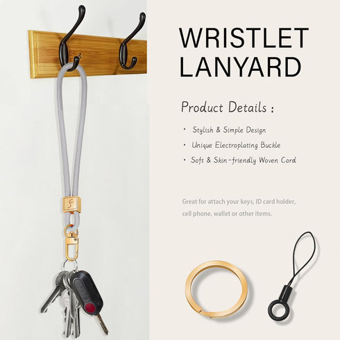 Keychain Wristlet Lanyard Cute Key Chain Holder Upgraded Woven Strap for Keys