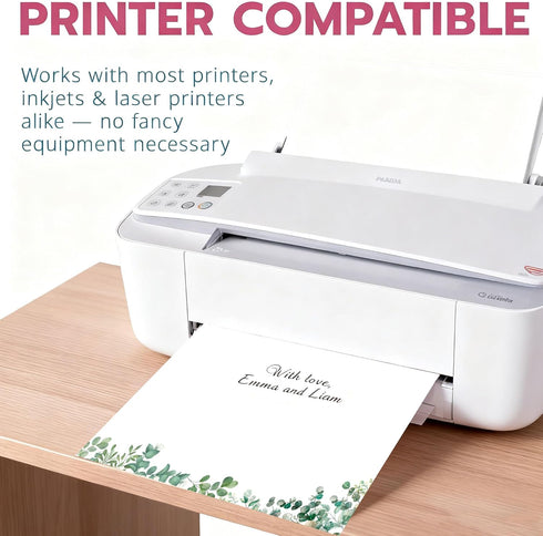 wootile 8.5 11 Inch Leaf Border Stationery Writing Paper Greenery Letterhead Paper x Eucalyptus Border Papers Notes