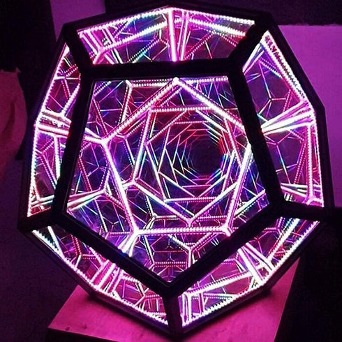 WBTY Dodecahedron Art Light, Space LED Light Adjustable Color Light, Creative Cool Infinite Color Night Light Ambient