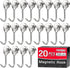 FINDMAG Magnetic Hooks, 30lbs+ Heavy Duty Hooks, Swivel Swing Hooks for Fridge, Kitchen, Garage, 20 Pack, Silver