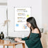 WALGLASS Magnetic White Board, 36" x 24" Double-Sided Dry Erase Board for Wall, Horizontal or Vertical, Silver