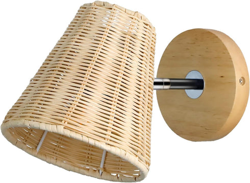 (5.7" Rattan Wall sconces, Farmhouse Wall Light Fixture, Handmade Wall Lamp Lampshade)