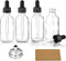 AOZITA Set of 4 Clear Eye Dropper Bottles 1 oz with Stainless Steel Funnels & Labels