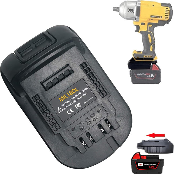 Battery Adapter Converter for Milwaukee to Dewalt Battery, Converts Milwaukee M18 18V to Dewalt 20V Lithium