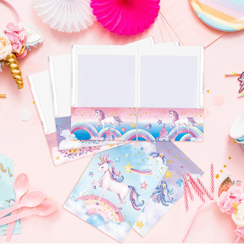 Kosiz 12 Pieces Cute Unicorn Pocket Folders, Kawaii Homework Folders for Girls, Back to School Gift, Classroom Teacher