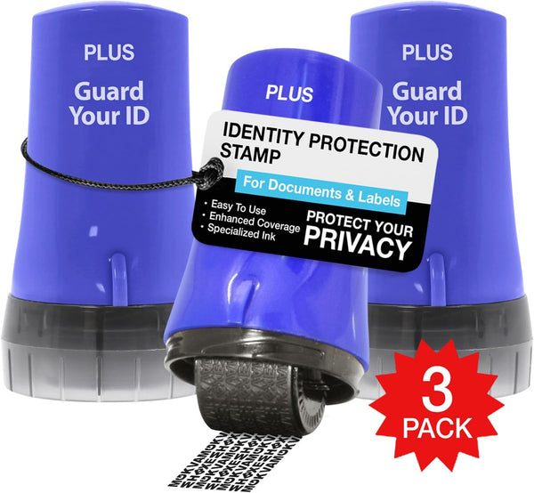 Guard Your ID Confidential Security Roller Set Advanced 2.0 for Identity Theft Protection (Regular 3-Pack, Blue)