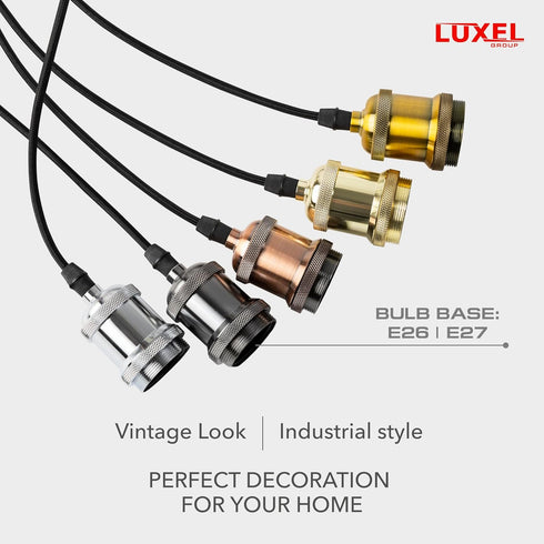 E26 Vintage Mini Pendant Light Kit - UL Lamp Socket - Industrial Edison Retro Ceiling Hanging Pendant Fixture - DIY