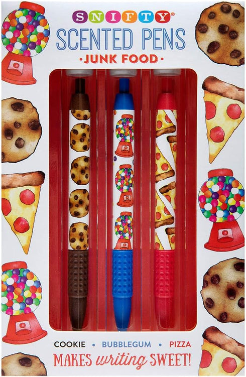 Junk Food Scented Pen Set (3pk) - Cookie, Bubblegum, Pizza by SNIFTY