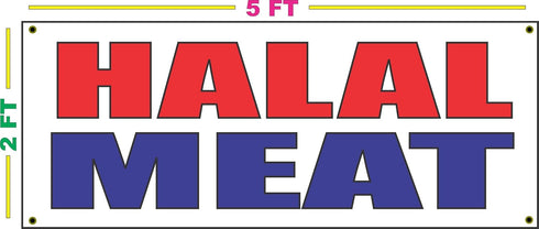 SuperSigns Halal Meat 2x5 Banner Sign