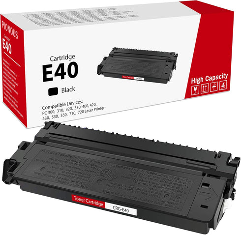 High-Yield E40 Black Toner Cartridge (1-Pack) - PINOS Compatible Replacement for E40 Toner PC 300 310 320 330 400 420