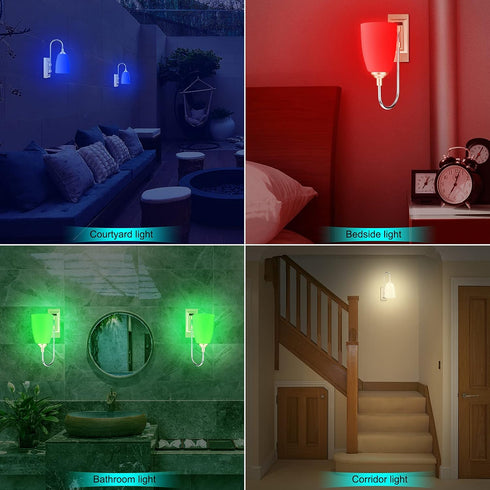 Bathroom,12 HONWELL Wall Lamp Wireless Battery LED Wall Sconces Indoor Multi Color Wall Sconce Light Fixture for Room
