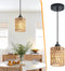 Rattan Chandelier Pendant Lights Kitchen Island,Farmhouse Boho Chandeliers Adjustable Height Hanging lamp