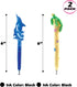 Planet Pens Bundle of Dolphin & Sea Turtle Novelty Pens - Unique Kids & Adults Office Supplies Ballpoint Pens Colorful Sea Life Writing Pens Instrument For School & Office - 2 Pack by Puzzled