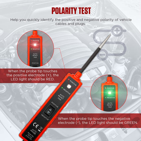 Power Circuit Probe Tester 6V-24V DC Test Light: Automotive Short Circuit Finder, 12 Volt Car Fuse Tester Tool