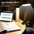Clip on Desk Lamp, Battery Powered Reading Light with Strong Clamp, 5 Colors & Brightness, USB Rechargeable for Home