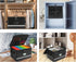 File Organizer, Fireproof Document Box with Lids and Lock, Portable Folder Organizer with Handle