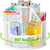 Rotating Metal Desk Organizer - Mesh Pen Holder for Office, School & Home, Cute Art Supplies (White)
