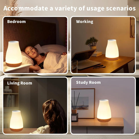 Light,13 5 Dimmable Night RGB Colors & Brightness, USB Rechargeable Desk Lamp, Remote Control Night Light with RGB
