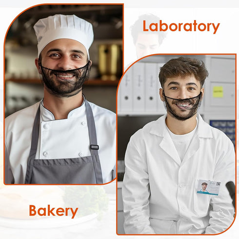 QFGasre 50pcs Disposable Beard Nets for Food Service Protective Beard Covers for Restaurant Staff Nonwoven Breathable