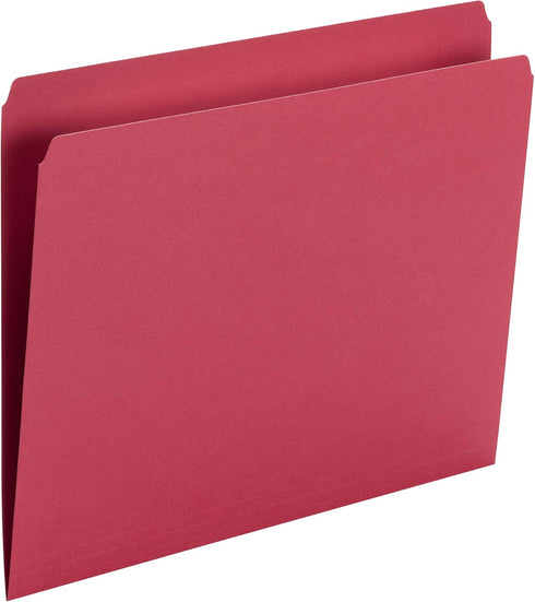 Smead File Folder, Straight-Cut Tab, Letter Size, Red, 100 per Box (10943)
