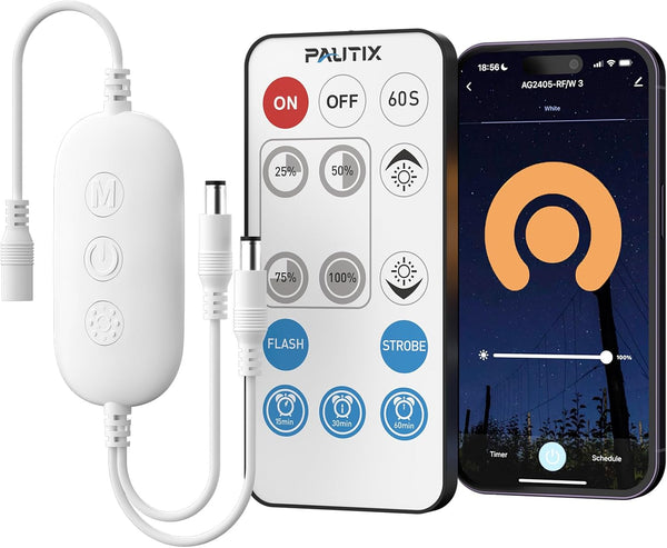PAUTIX 2-Way RF WiFi Smart Remote Dimmer for Single Color LED Strip Lights,Work