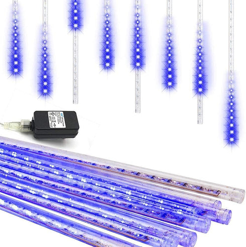 12 Inch 8 Weepong Meteor Shower Lights Outdoor Christmas Lights UL Certified Falling Rain Drop Snowfall Icicle