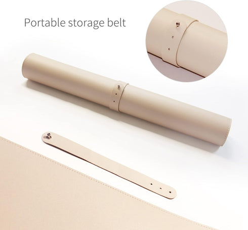 RENMTURE Dual-Sided Desk Pad, Large Natural Cork & PU Leather Mouse Mats for Office and Home Work, Easy Clean