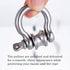 10 Pack Mini Stainless Steel Pulley D Ring Shackles, Removable U-Shaped Pulley for 1/4 Inch Wire Rope