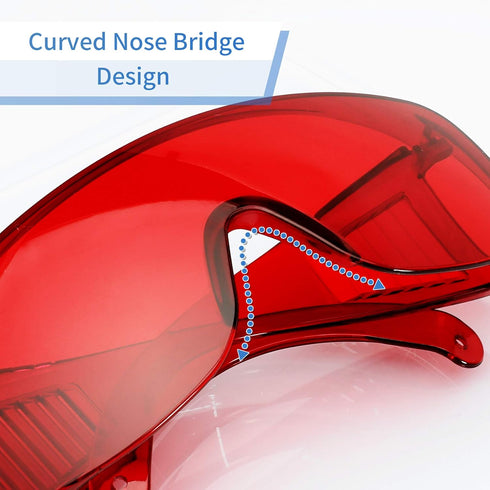 Annhua Dental Glasses Protection, Anti-Fog Dentist Spectacles Red Goggle Shield for Teeth Whitening Light