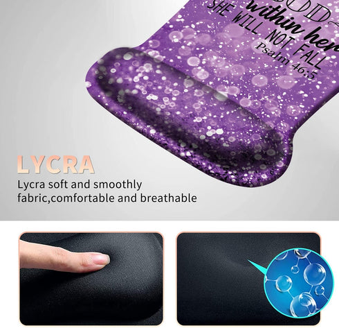 Ergonomic Mouse Pad with Wrist Support - Comfortable Gel Mouse Pad with Non-Slip Rubber Base for Office & Home + Cup