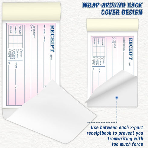UZLU 40 Packs 3-11/32" 5-5/8" 2 40 Sets Money and Rent Receipt Book, x Rent Receipt Books, Part Carbonless for Small