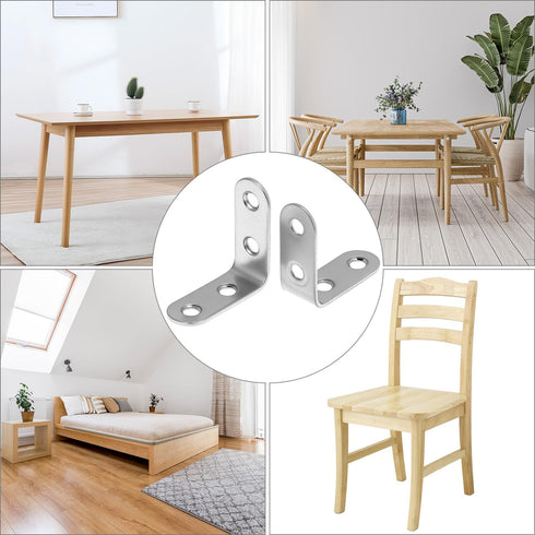 24 1.57 1.57 Inch 96 QWORK Pcs Stainless Steel Corner Braces x Heavy Duty L Shaped Right Angle Brackets with Screws