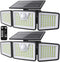 daphino 2500LM Solar Lights Outdoor with Motion Sensor,3 Head 270 Wide Angle