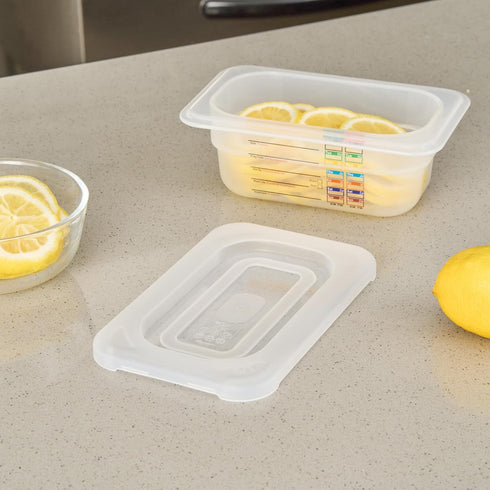 1 Pack 1/9 Commercial Restaurantware Food Storage Container Lid Fits Size Food Pan Polypropylene Plastic Cover Clear