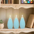 3Pack Blue Ribbed Flameless Candles with Remote Flickering Realistic Battery Powered LED Real Wax Decorative Candle