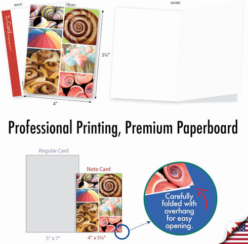 The Best Card Company - 10 Assorted Blank Note Cards Bulk Box Set (4 x 5.12 Inch) with Envelopes