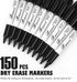 Black Low-Odor Dry Erase Markers, 150 Count, Chisel Tip for Whiteboards and Glass